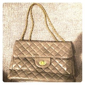 Gray Quilted Purse